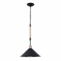 LÁMPARA DE TECHO RÚSTICA DE CUERDA NEGRO 1 LUZ 35 cm