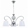 LAMPARA DE TECHO CON PANTALLAS PANAMA 3 LUCES CROMO.lampara panama 3 luces cromo y bola de cristal