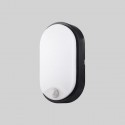 PLAFON OVAL EXTERIOR CON SENSOR NEGRO