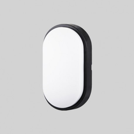 PLAFON OVAL EXTERIOR NEGRO