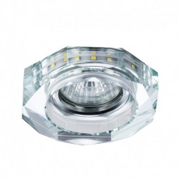 EMPOTRABLE CRISTAL OCTOGONAL CON LED AUXILIAR