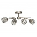 PLAFON 4 LUCES CRISTAL CUERO