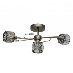 PLAFON 3 LUCES CRISTAL CUERO