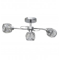 PLAFON 3 LUCES CRISTAL CROMO BRILLO