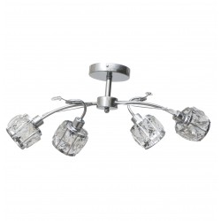 PLAFON 4 LUCES CRISTAL CROMO BRILLO