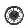 RELOJ PARED NEGRO PLATA