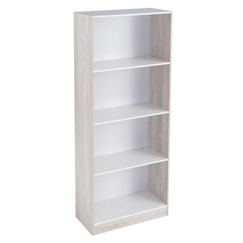 ▷ Estantería Baño Shandy 3 Baldas Madera Gris Metal Blanco 34x33x79 Cm