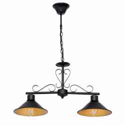 LAMPARA DE TECHO COLGANTE AZALEA NEGRO-ORO 2 LUCES