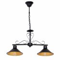 LAMPARA DE TECHO COLGANTE AZALEA NEGRO-ORO 2 LUCES