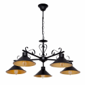 LAMPARA DE TECHO COLGANTE AZALEA NEGRO-ORO 5 LUCES