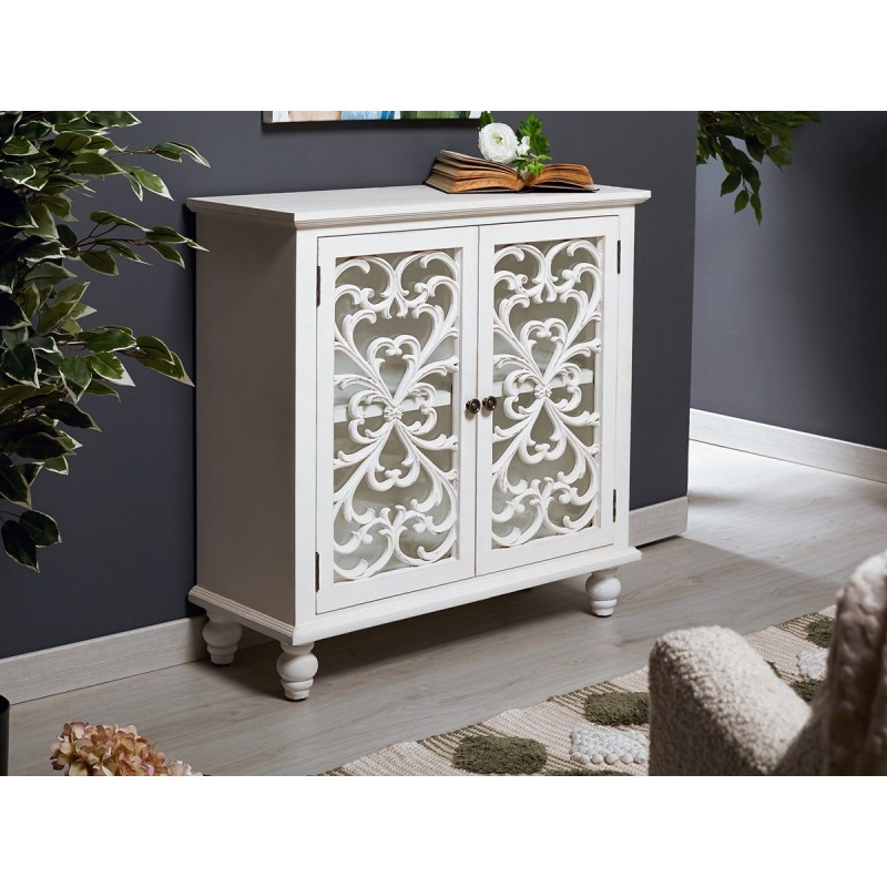 mueble auxiliar blanco 4 cestas