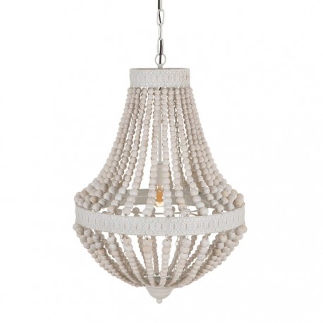 LAMPARA CUENTAS BLANCO ROZADO 49,30 CM