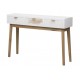 CONSOLA MADERA HOJA TRES CAJONES