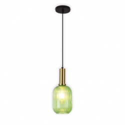 LAMPARA DE TECHO ALARGADA COLGANTE RETRO CRISTAL VERDE