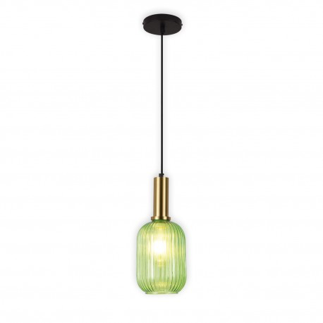 LAMPARA DE TECHO ALARGADA COLGANTE RETRO CRISTAL VERDE
