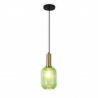 LAMPARA DE TECHO ALARGADA COLGANTE RETRO CRISTAL VERDE