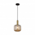 LAMPARA DE TECHO COLGANTE RETRO CRISTAL ÁMBAR REDONDO