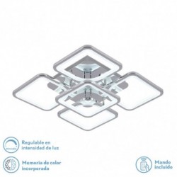 LAMPARA PEGADA PLANA ELARA CON MANDO 129W CROMO