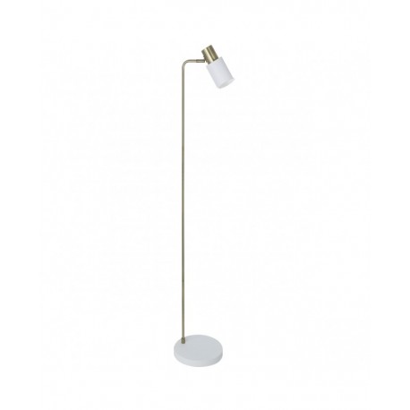 LAMPARA DE PIE DE SALON BLANCO CUERO MAENA