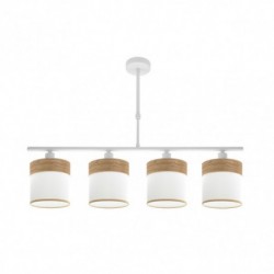 LAMPARADE TECHO ALARGADA CLOE 4 L BLANCO MADERA CLARA