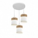 LÁMPARA DE TECHO CON PATALLAS BLANCO MADERA CLARA CLOE