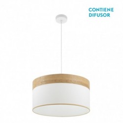 COLGANTE CLOE 2L BLANCO MADERA CLARA 50 cm