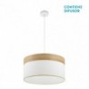 Colgante cloe 2 luces pantalla blanca y natural