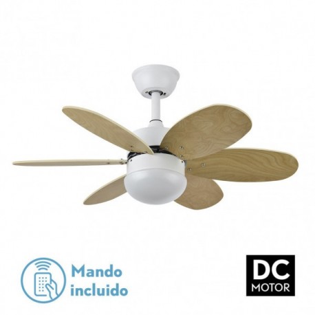 ventilador dc alves blanco haya con aspas reversibles y mando