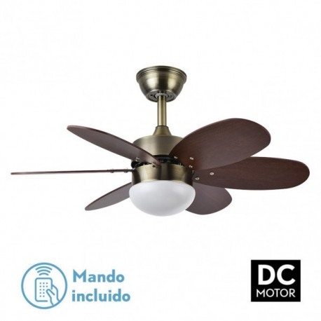 ventilador dc alves crezo nogal con aspas reversibles y mando