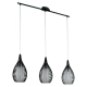 LÁMPARA DE TECHO ALARGADA 3 LUCES RAZONI NEGRO