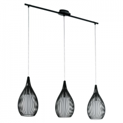 LÁMPARA DE TECHO ALARGADA 3 LUCES RAZONI NEGRO