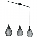 LÁMPARA DE TECHO ALARGADA 3 LUCES RAZONI NEGRO