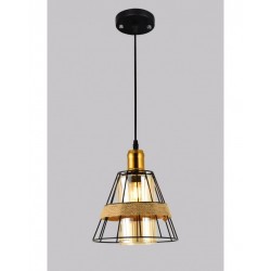 LAMPARA DE TECHO COLGANTE CAMPANA METAL CUERDA
