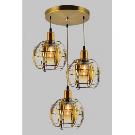 LAMPARA DE TECHO COLGANTE CON PLAFON RAMA 3 LUCES CUERO. Ideal para espacios rústicos, clásicos o de estilo industrial. Se adapt
