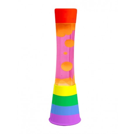 LAMPARA LAVA ARCOIRIS LIQUIDO ROSA LAVA NARANJA