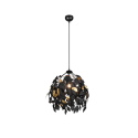 LAMPARA DE TECHO HOJAS NEGRO ORO LEAVY 38 cm