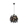 LAMPARA DE TECHO HOJAS NEGRO ORO LEAVY 38 cm