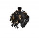 LAMPARA DE TECHO PLAFON HOJAS NEGRO ORO LEAVY 38 cm