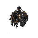 LAMPARA DE TECHO PLAFON HOJAS NEGRO ORO LEAVY 38 cm
