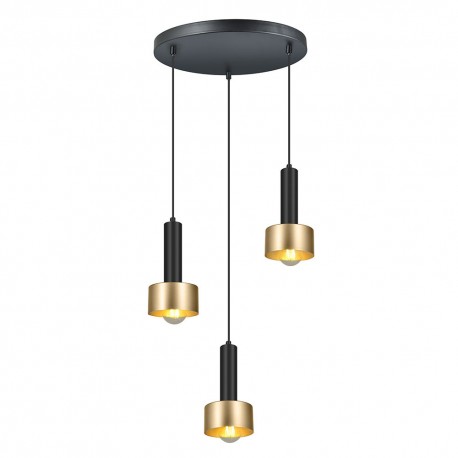 LÁMPARA ALLENDE NEGRO-ORO 3 LUCES