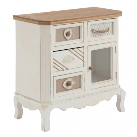 MUEBLE AUXILIAR BLANCO-NATURAL 75,50 CM