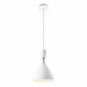 LAMPARA DE TECHO COLGANTE COPA BLANCO CON DETALLE DORADO