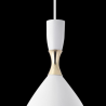 LAMPARA DE TECHO COLGANTE COPA BLANCO CON DETALLE DORADO