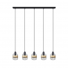LAMPARA DE TECHO ALARGADA ZENDA 5 LUCES E14, Diseño moderno y elegante, destacan sus pantallas redondeadas suspendidas, pudiéndo