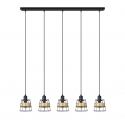 LAMPARA DE TECHO ALARGADA BURANO 5 LUCES E14 FORJA RATAN
