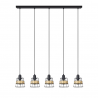 LAMPARA DE TECHO ALARGADA BURANO 5 LUCES E14 FORJA RATAN