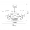 VENTILADOR DC DAFNE 72W BLANCO CIRCULOS