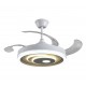 VENTILADOR DE TECHO CON LUZ TRIO 72W BLANCO CRISTAL