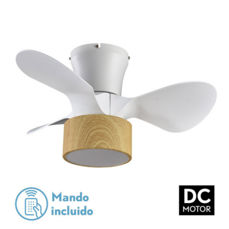 VENTILADOR DC 24W KOS BLANCO-HAYA compacto fabrilamp para habitaciones juveniles