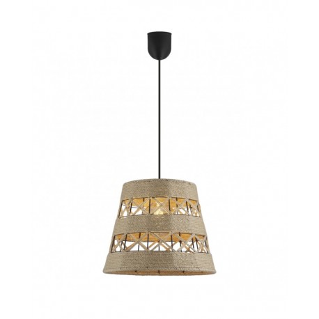 LAMPARA DE TECHO COLGANTE ROWAN METAL-CUERDA 1 LUZ